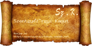 Szentgyörgyi Kanut névjegykártya